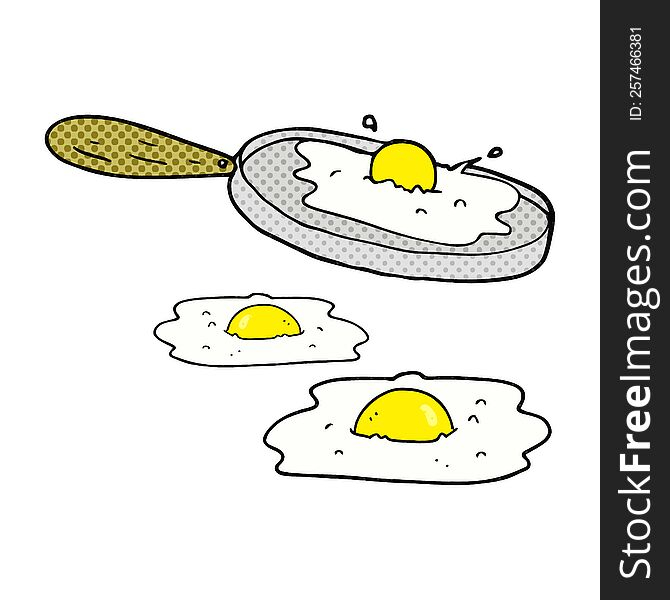 Comic Book Style Cartoon Fried Eggs