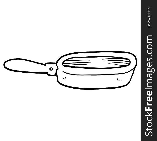 line drawing cartoon frying pan