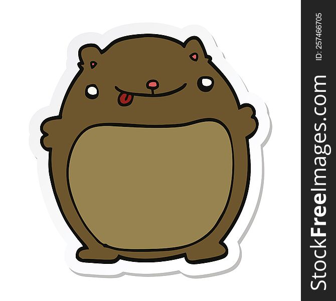 sticker of a cartoon fat bear