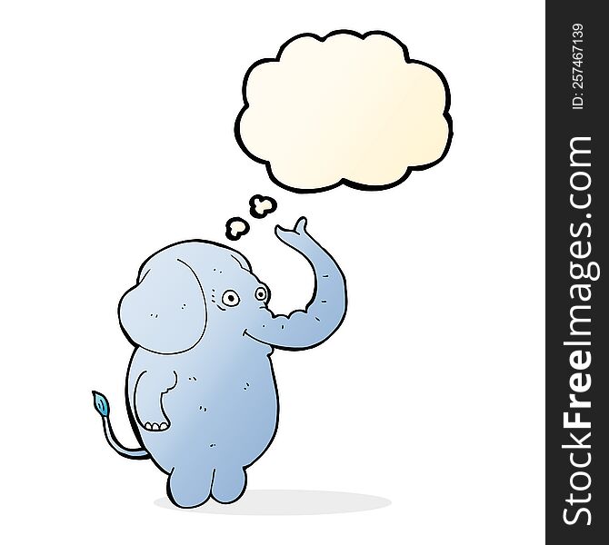 cartoon funny elephant with thought bubble