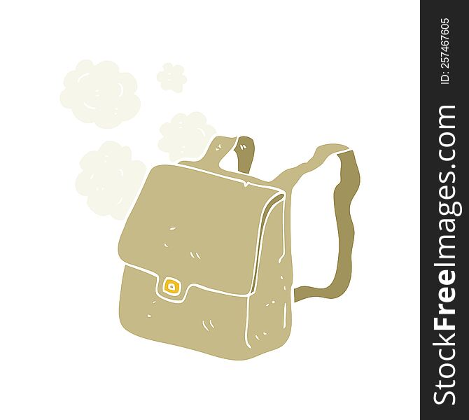 flat color illustration of satchel. flat color illustration of satchel