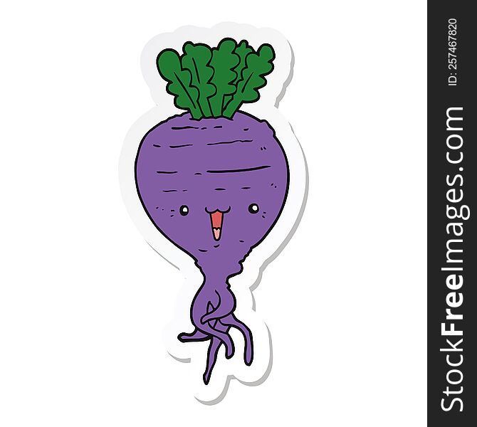 sticker of a cartoon turnip