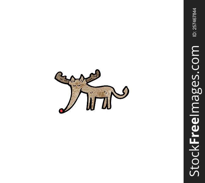 Cartoon Red Nosed Reindeer