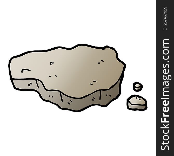 Vector Gradient Illustration Cartoon Old Rock