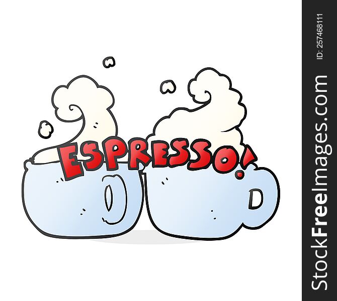 freehand drawn cartoon espresso