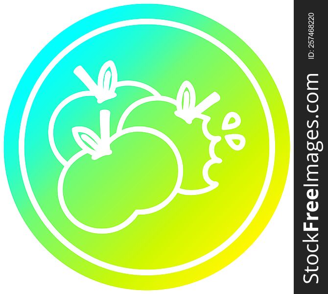 juicy apples circular icon with cool gradient finish. juicy apples circular icon with cool gradient finish