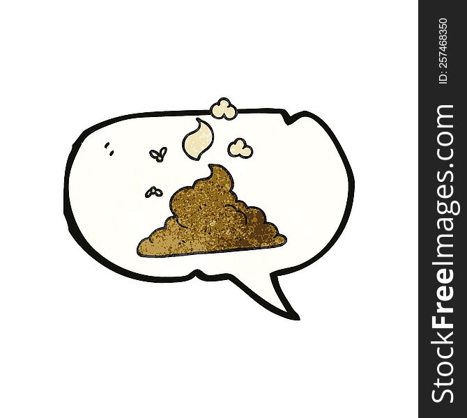 freehand speech bubble textured cartoon steaming pile of poop