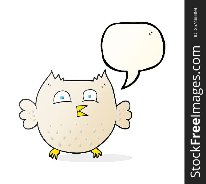 Speech Bubble Cartoon Happy Owl