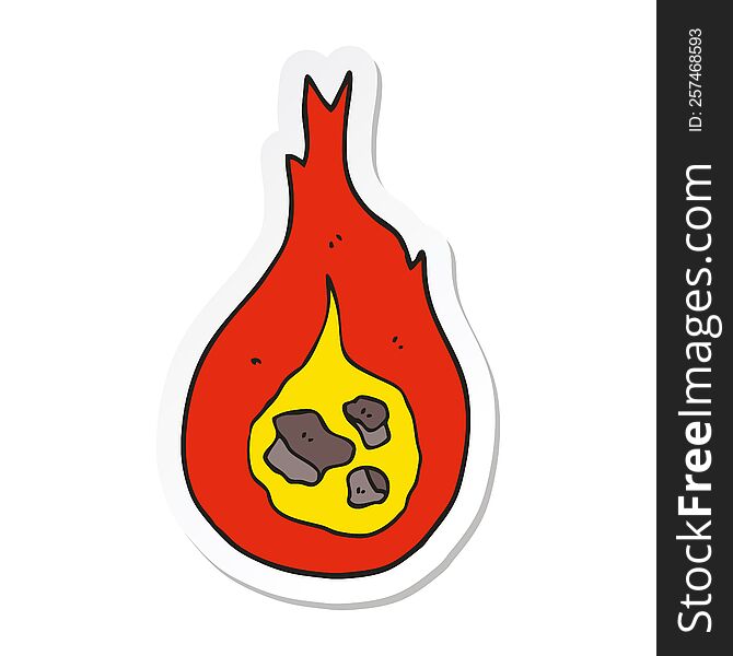 sticker of a cartoon fireball