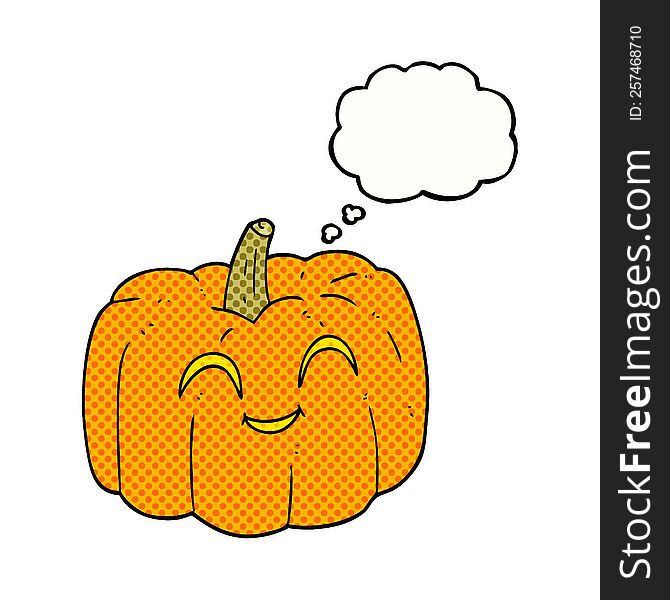 thought bubble cartoon halloween pumpkin