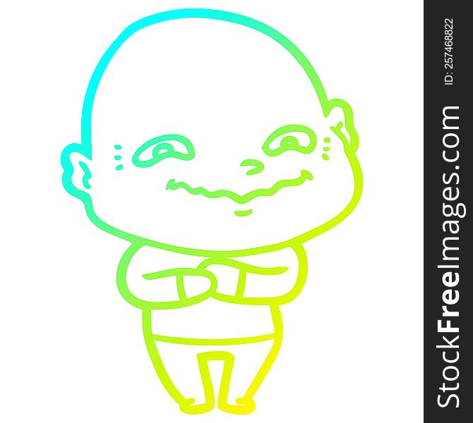 cold gradient line drawing cartoon creepy guy