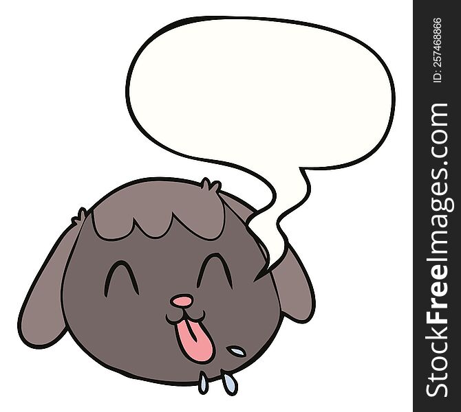 Cartoon Dog Face And Speech Bubble
