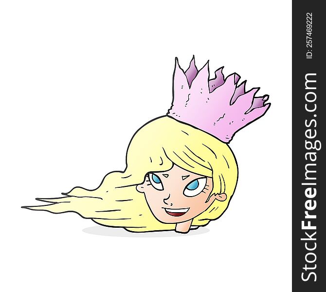 Cartoon Woman With Blowing Hair