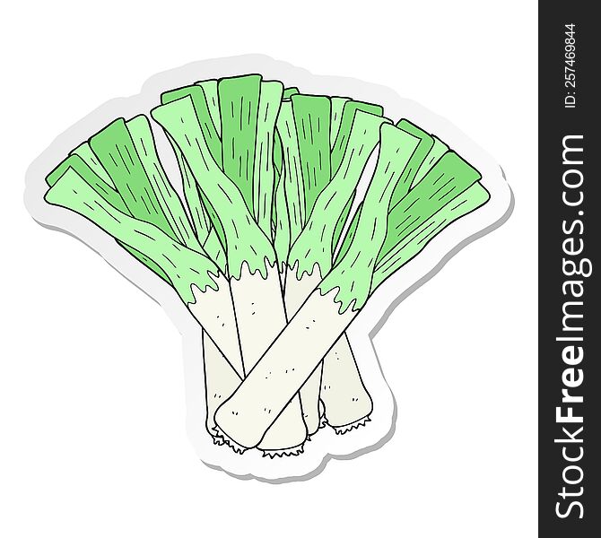 sticker of a cartoon leeks