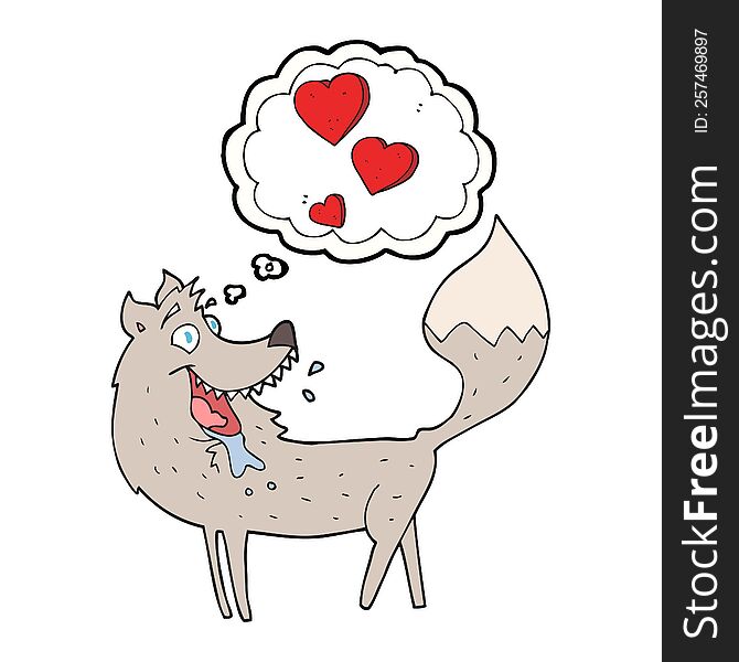 Thought Bubble Cartoon Wolf In Love