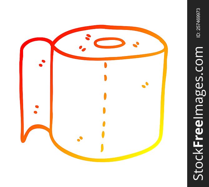 Warm Gradient Line Drawing Cartoon Toilet Roll