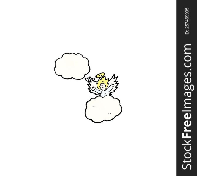 angel on cloud cartoon