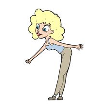 Cartoon Woman Reaching To Pick Something Up Stock Photo Cartoon Woman Reaching To Pick Something Up Stock Photo