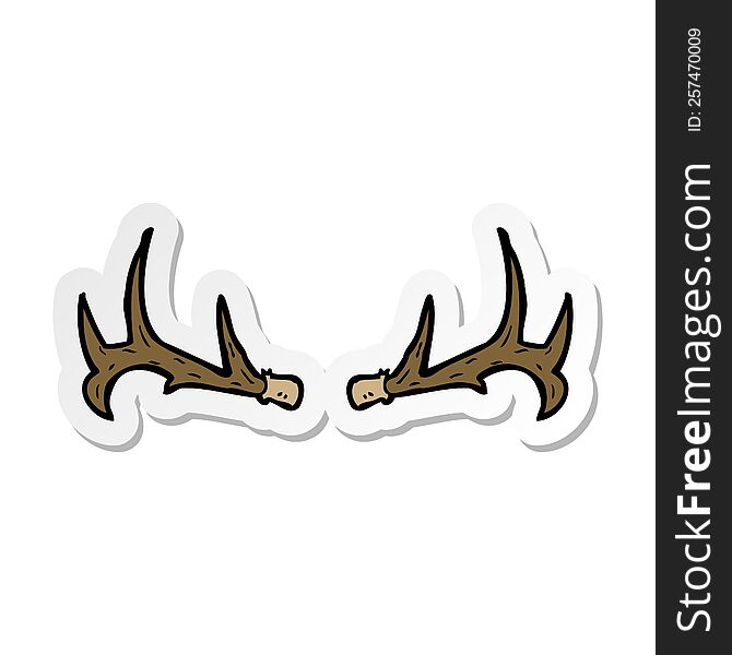 sticker of a cartoon antlers