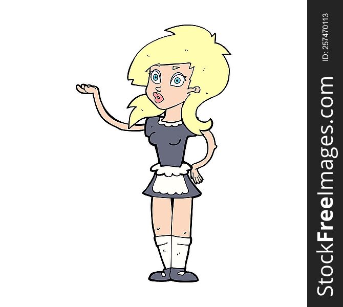 Cartoon Pretty Waitress