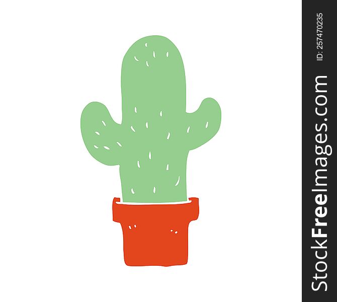 flat color style cartoon cactus