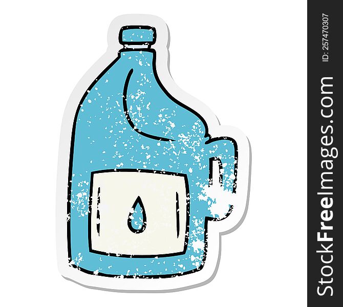 hand drawn distressed sticker cartoon doodle of a large drinking bottle