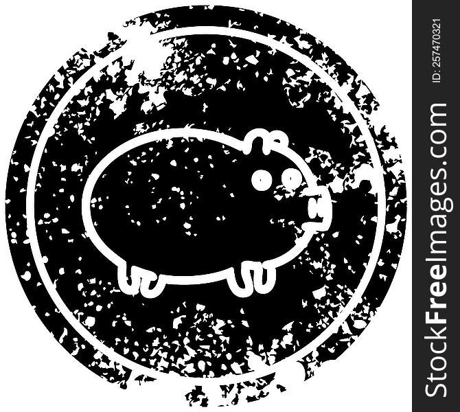 Fat Pig Distressed Icon