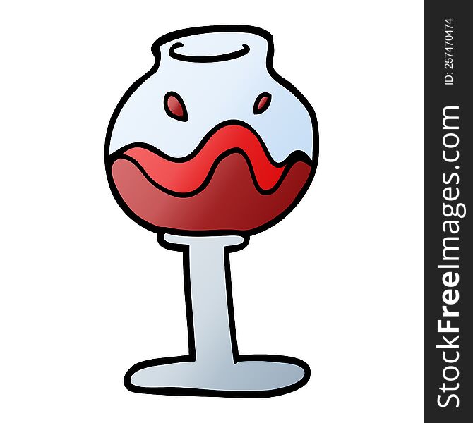 vector gradient illustration cartoon glass of wine