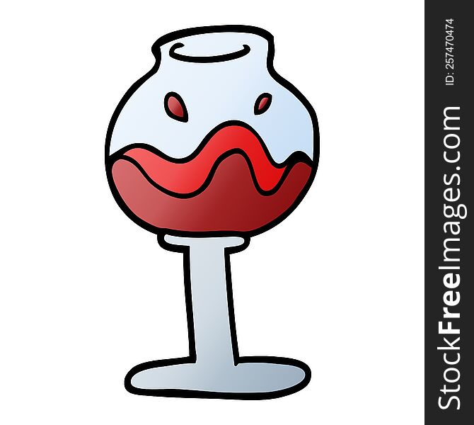 Vector Gradient Illustration Cartoon Glass Of Wine