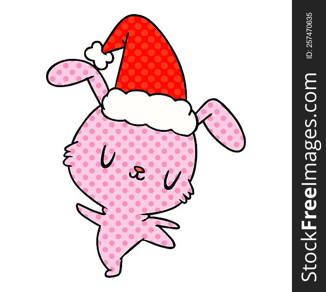 christmas cartoon of kawaii rabbit