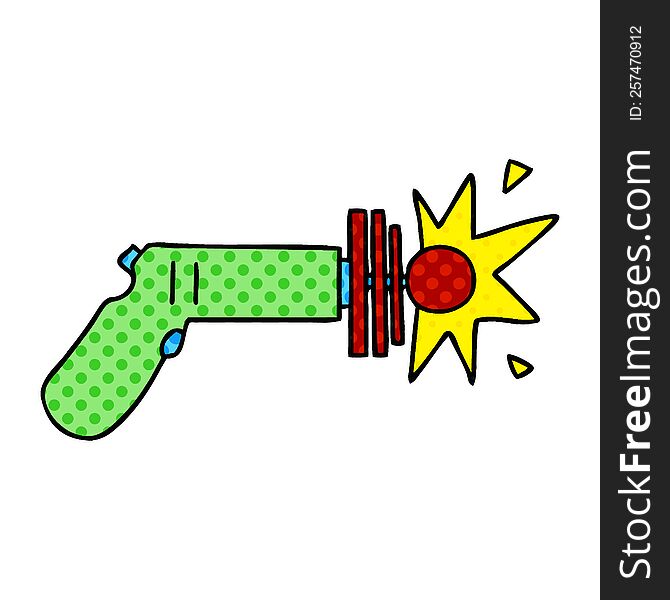 quirky comic book style cartoon laser gun