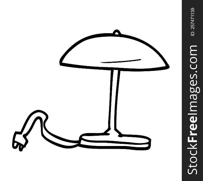 line drawing cartoon lamp