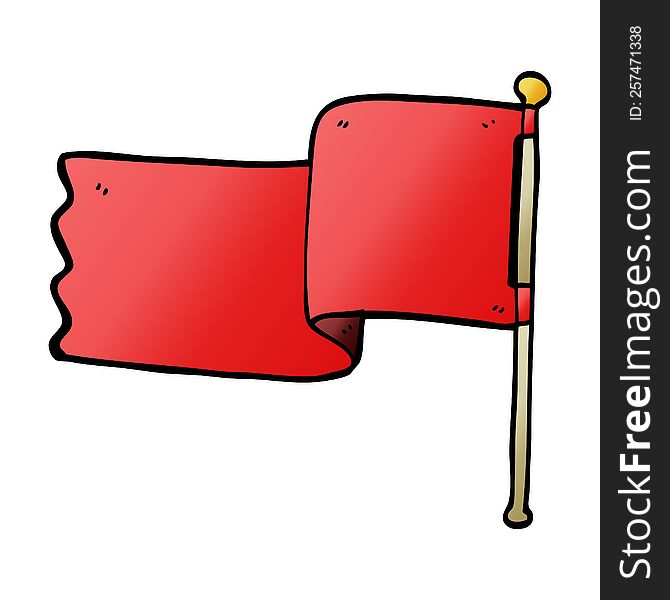 Cartoon Doodle Red Flag