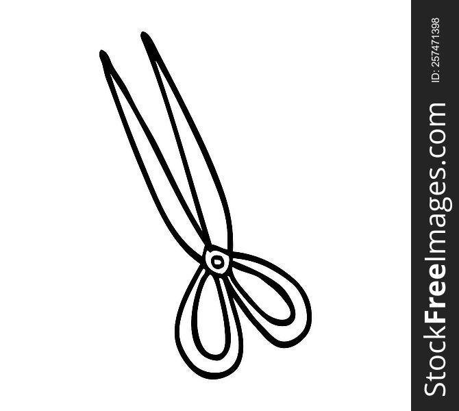 line drawing cartoon scissors