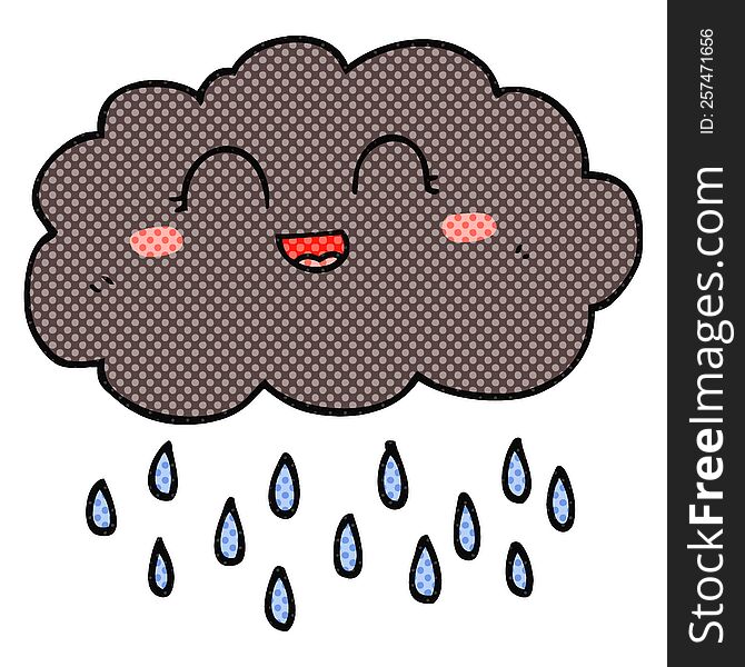 freehand drawn cartoon rain cloud