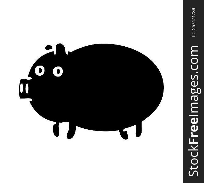 flat symbol of a fat pig. flat symbol of a fat pig