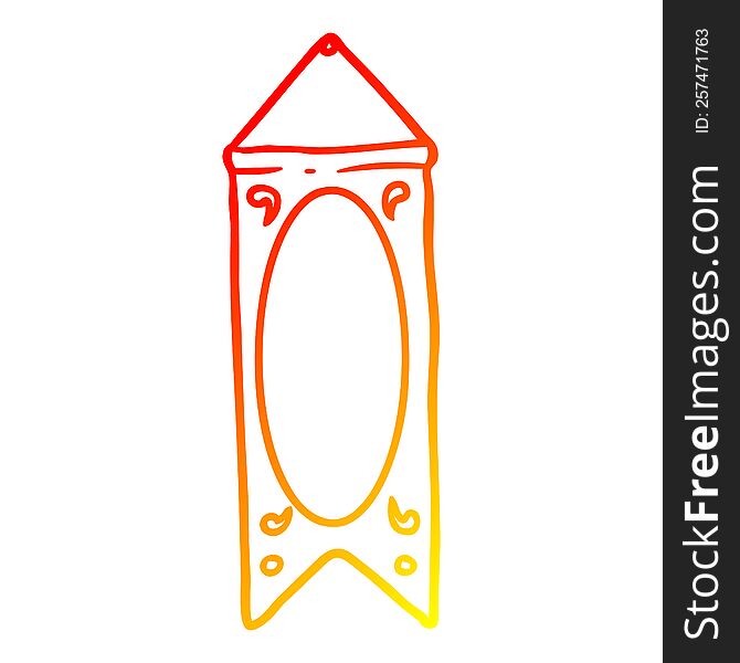 warm gradient line drawing of a hanging regal banner