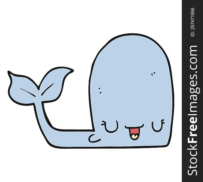 cartoon happy whale