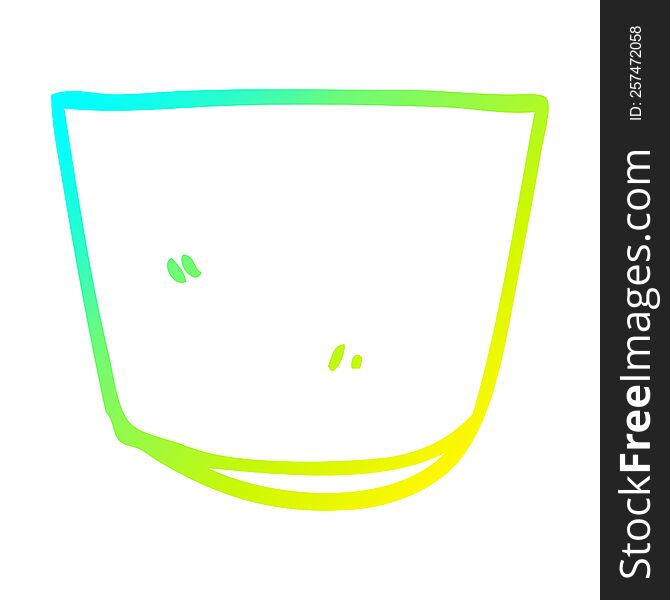 cold gradient line drawing of a cartoon glass