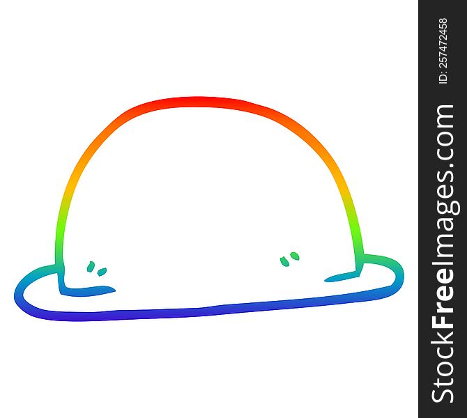 Rainbow Gradient Line Drawing Cartoon Hat