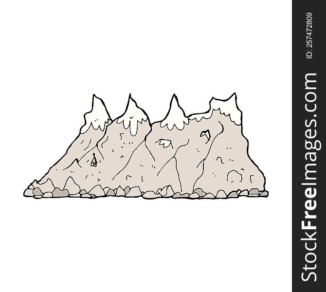 cartoon mountain range