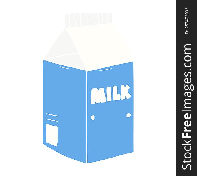 flat color style cartoon milk carton