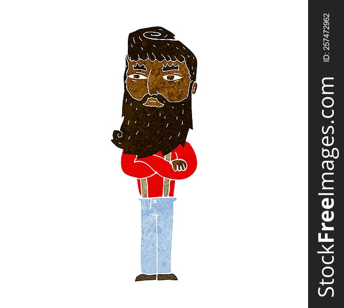 cartoon serious man with beard