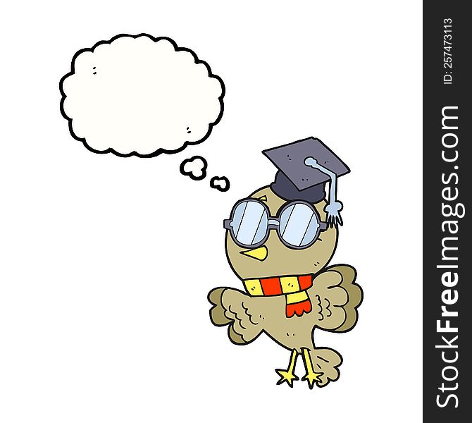 Cute Thought Bubble Cartoon Well Educated Bird