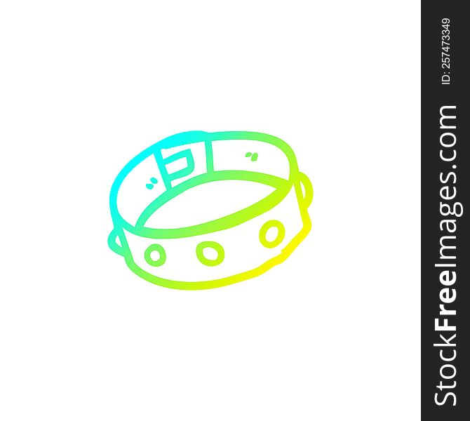 cold gradient line drawing of a cartoon dog collar