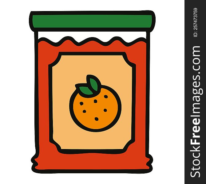 Quirky Hand Drawn Cartoon Jar Of Marmalade