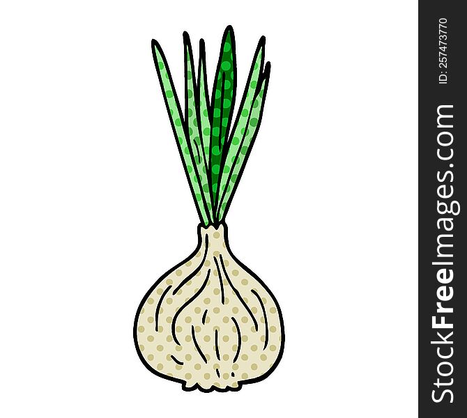 cartoon doodle sprouting onion