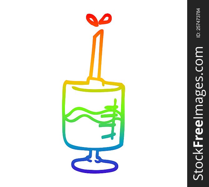 rainbow gradient line drawing cartoon injection