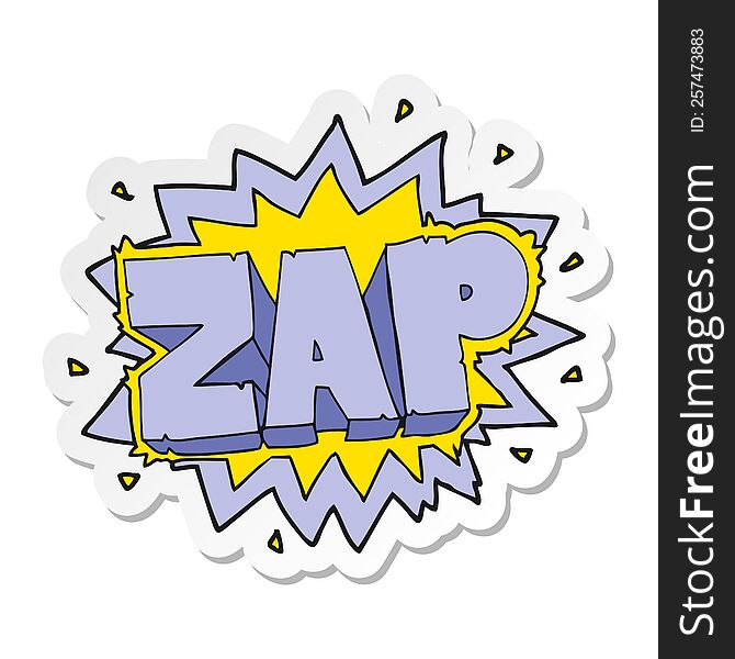 sticker of a cartoon zap explosion sign