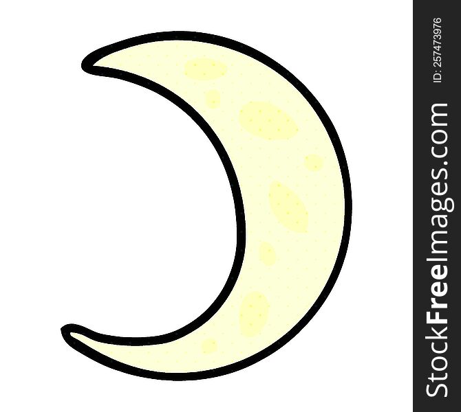 Cartoon Doodle Of A Crescent Moon